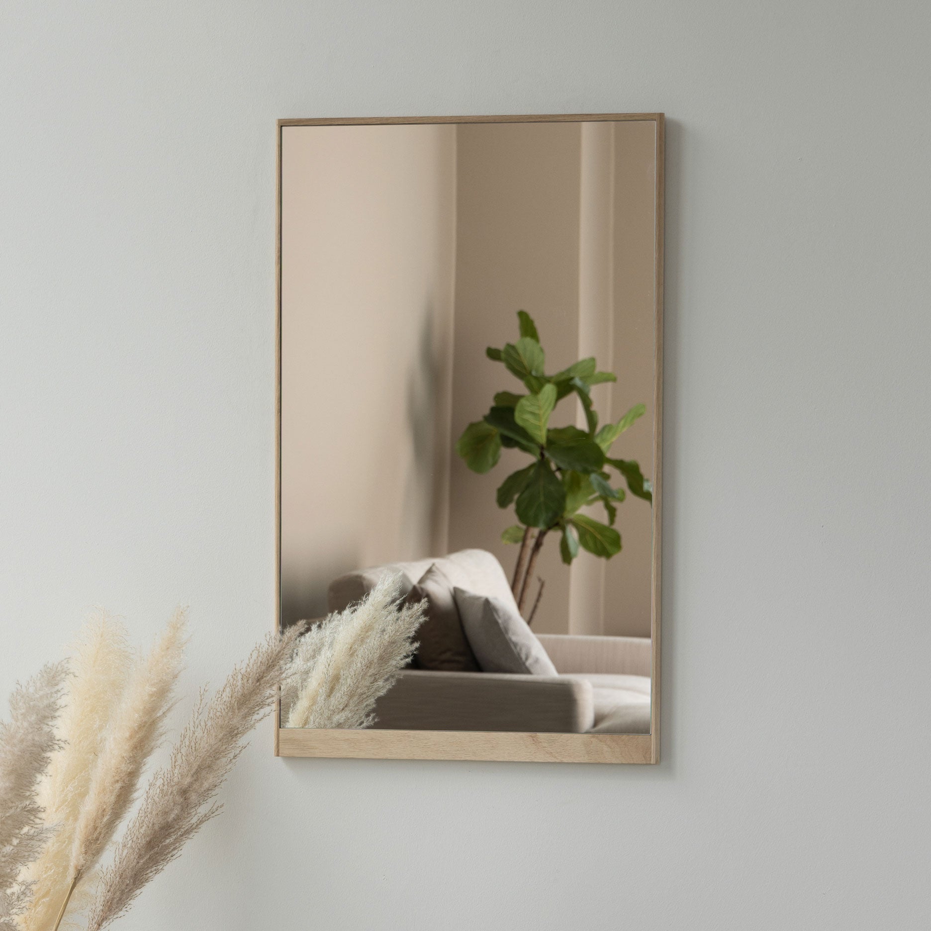 Wood Spiegel H90 – weiß pigmentiert